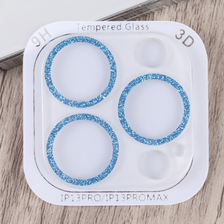 For iPhone 15 Pro / 15 Pro Max Glitter Ring Tempered Glass Camera Lens Film(Blue) - HoMEdemic™ 