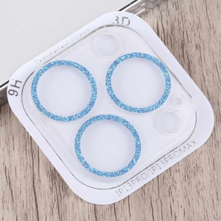 For iPhone 15 Pro / 15 Pro Max Glitter Ring Tempered Glass Camera Lens Film(Blue) - HoMEdemic™ 