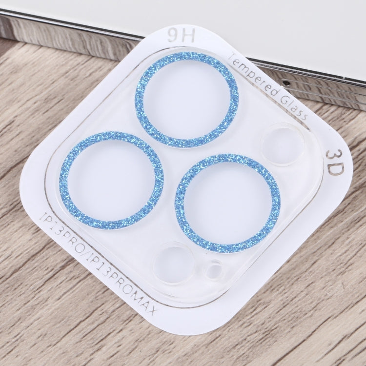 For iPhone 15 Pro / 15 Pro Max Glitter Ring Tempered Glass Camera Lens Film(Blue) - HoMEdemic™ 