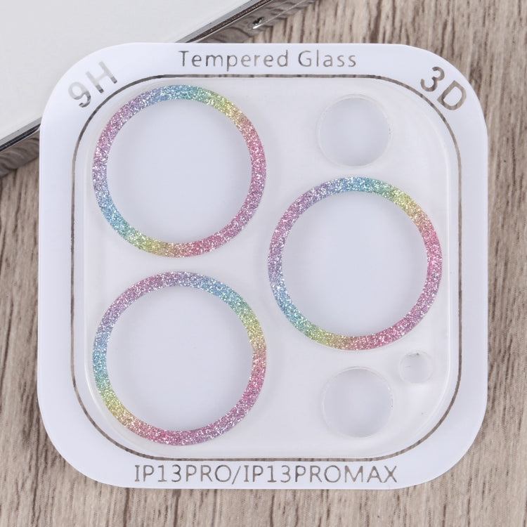 For iPhone 15 Pro / 15 Pro Max Glitter Ring Tempered Glass Camera Lens Film(Colorful) - HoMEdemic™ 