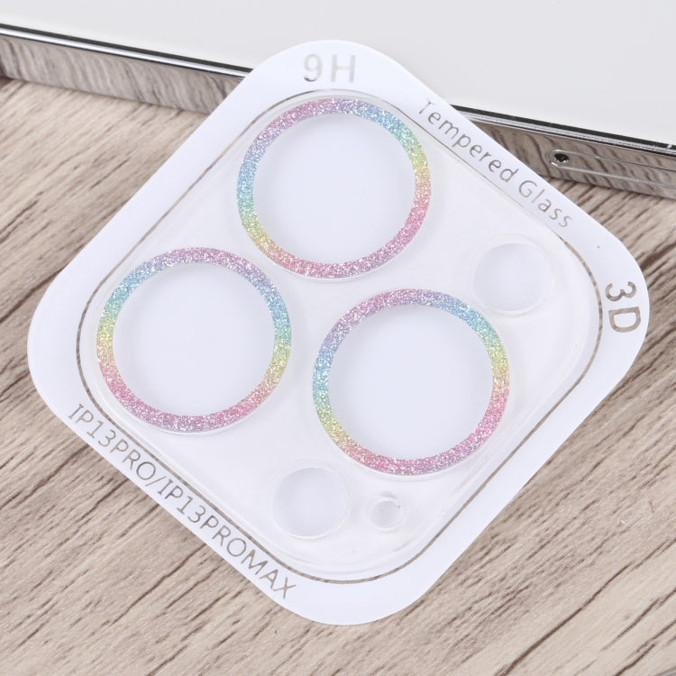 For iPhone 15 Pro / 15 Pro Max Glitter Ring Tempered Glass Camera Lens Film(Colorful) - HoMEdemic™ 