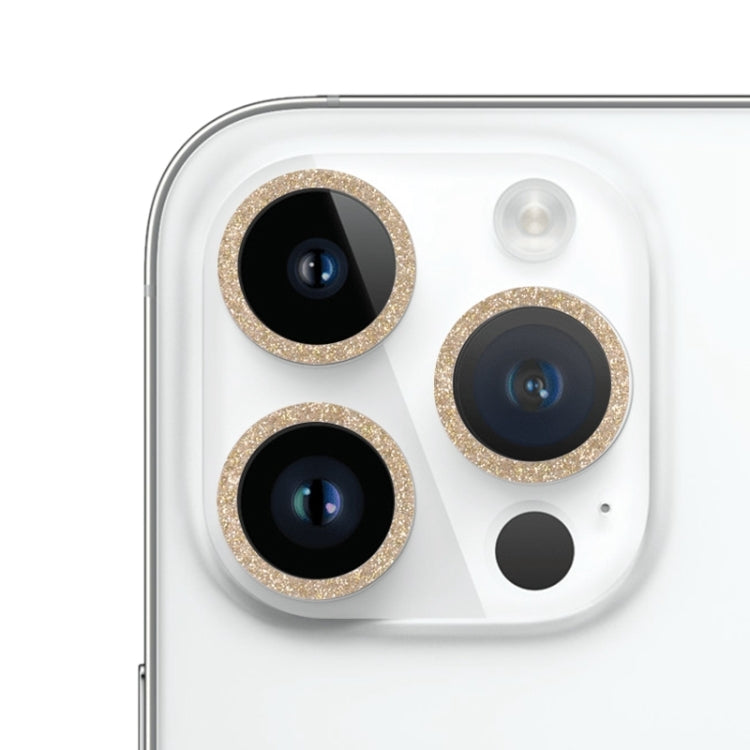 For iPhone 15 Pro / 15 Pro Max Glitter Ring Tempered Glass Camera Lens Film(Gold) - HoMEdemic™ 