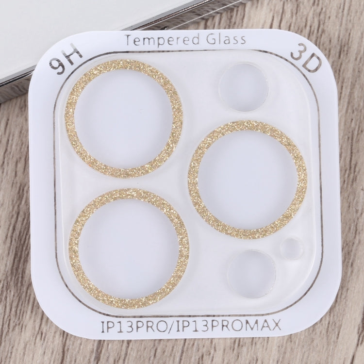 For iPhone 15 Pro / 15 Pro Max Glitter Ring Tempered Glass Camera Lens Film(Gold) - HoMEdemic™ 