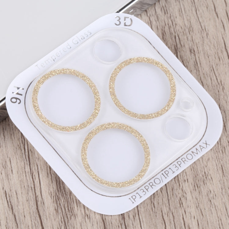 For iPhone 15 Pro / 15 Pro Max Glitter Ring Tempered Glass Camera Lens Film(Gold) - HoMEdemic™ 