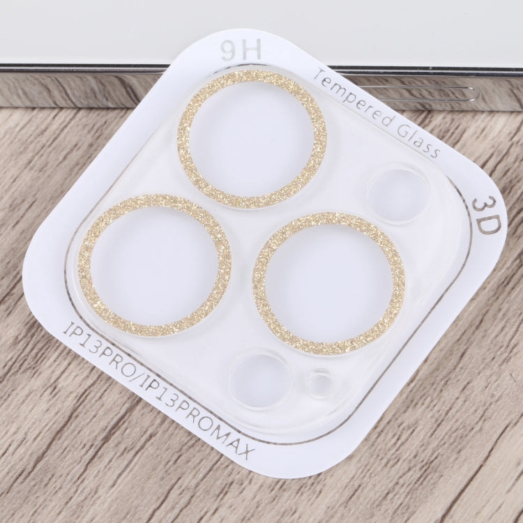 For iPhone 15 Pro / 15 Pro Max Glitter Ring Tempered Glass Camera Lens Film(Gold) - HoMEdemic™ 