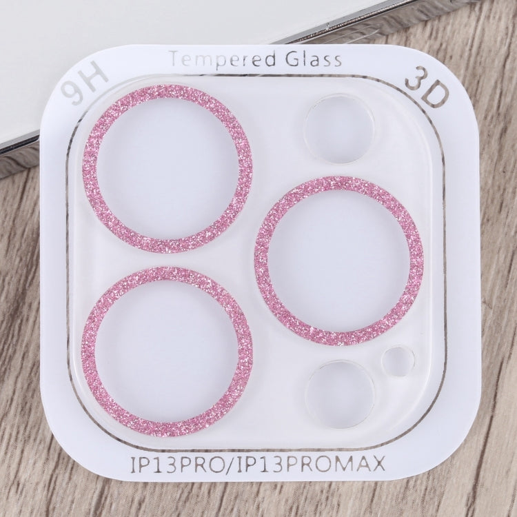 For iPhone 15 Pro / 15 Pro Max Glitter Ring Tempered Glass Camera Lens Film(Pink) - HoMEdemic™ 