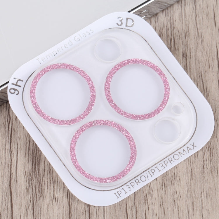 For iPhone 15 Pro / 15 Pro Max Glitter Ring Tempered Glass Camera Lens Film(Pink) - HoMEdemic™ 