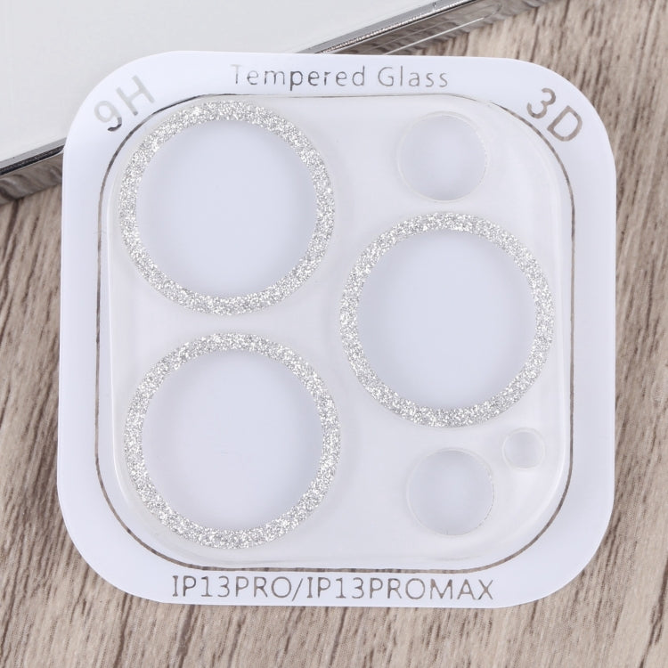 For iPhone 15 Pro / 15 Pro Max Glitter Ring Tempered Glass Camera Lens Film(Silver) - HoMEdemic™ 