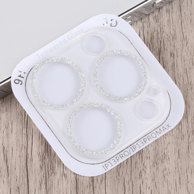 For iPhone 15 Pro / 15 Pro Max Glitter Ring Tempered Glass Camera Lens Film(Silver) - HoMEdemic™ 