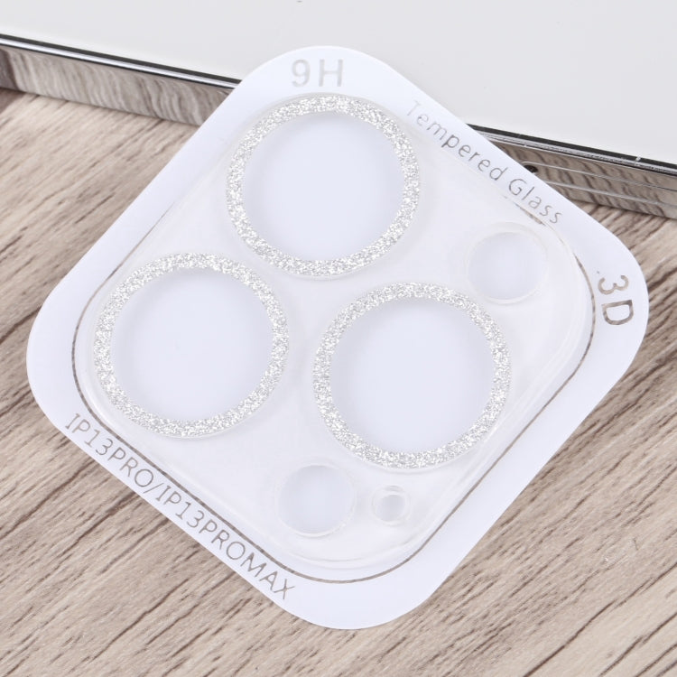 For iPhone 15 Pro / 15 Pro Max Glitter Ring Tempered Glass Camera Lens Film(Silver) - HoMEdemic™ 
