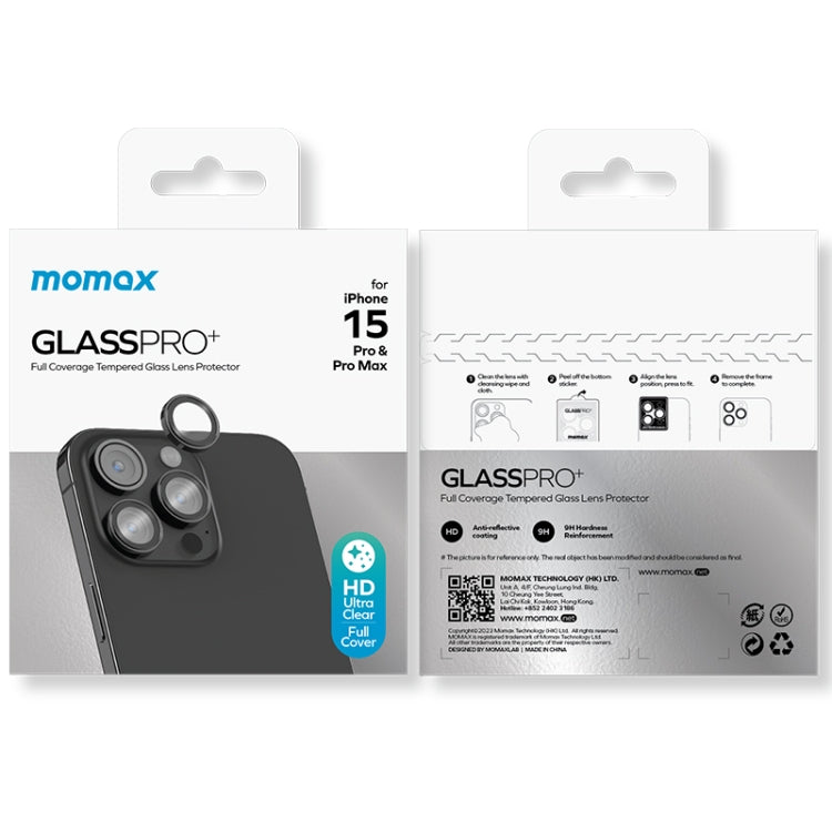 For iPhone 15 Pro / 15 Pro Max MOMAX Eagle Eye Independent Full Cover Phone Lens Glass Film(Black) - HoMEdemic™ 