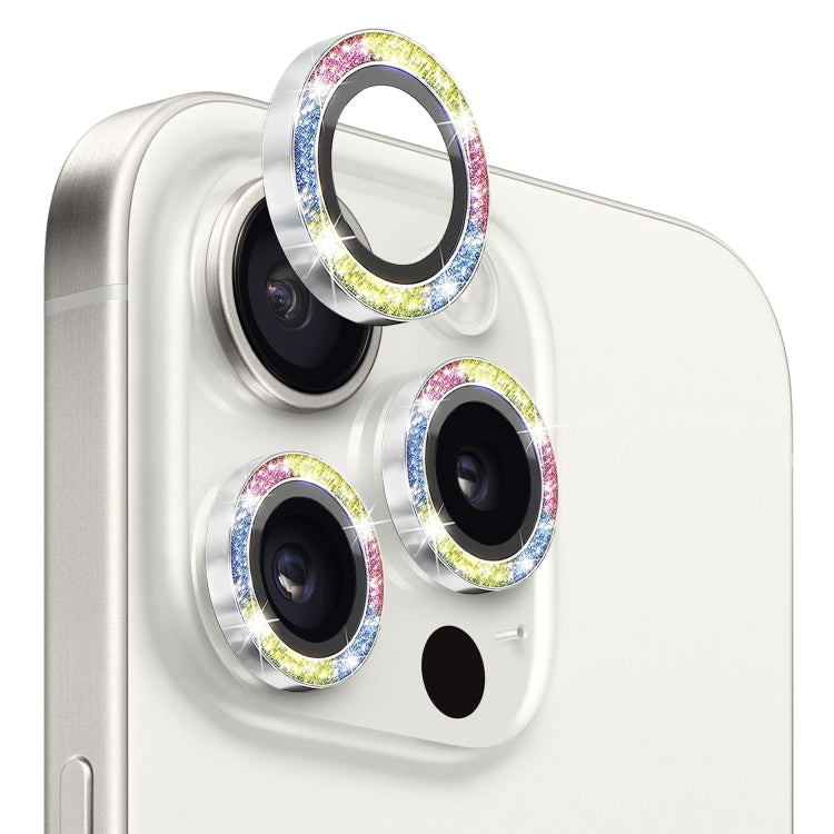 For iPhone 15 Pro / 15 Pro Max NORTHJO Camera Lens Protector Tempered Glass Bling Glitter Metal Ring Film(Colorful) - HoMEdemic™ 