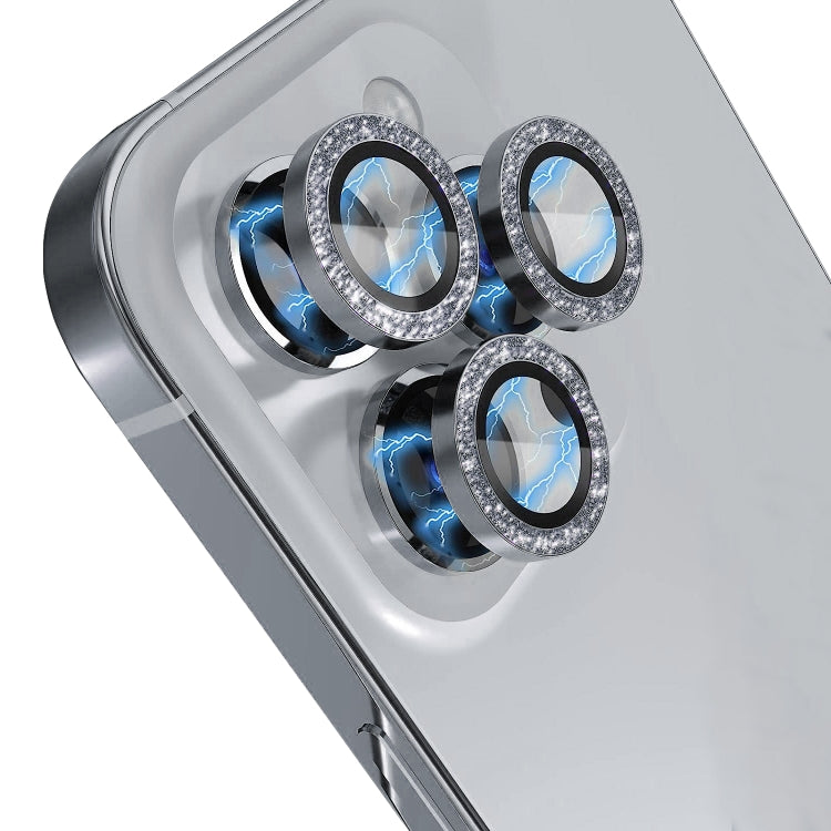 For iPhone 15 Pro / 15 Pro Max NORTHJO Camera Lens Protector Tempered Glass Bling Glitter Metal Ring Film(Gray) - HoMEdemic™ 