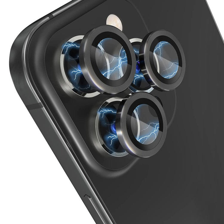 For iPhone 15 Pro / 15 Pro Max NORTHJO Camera Lens Protector Tempered Glass CD Vein Metal Ring Film(Black) - HoMEdemic™ 