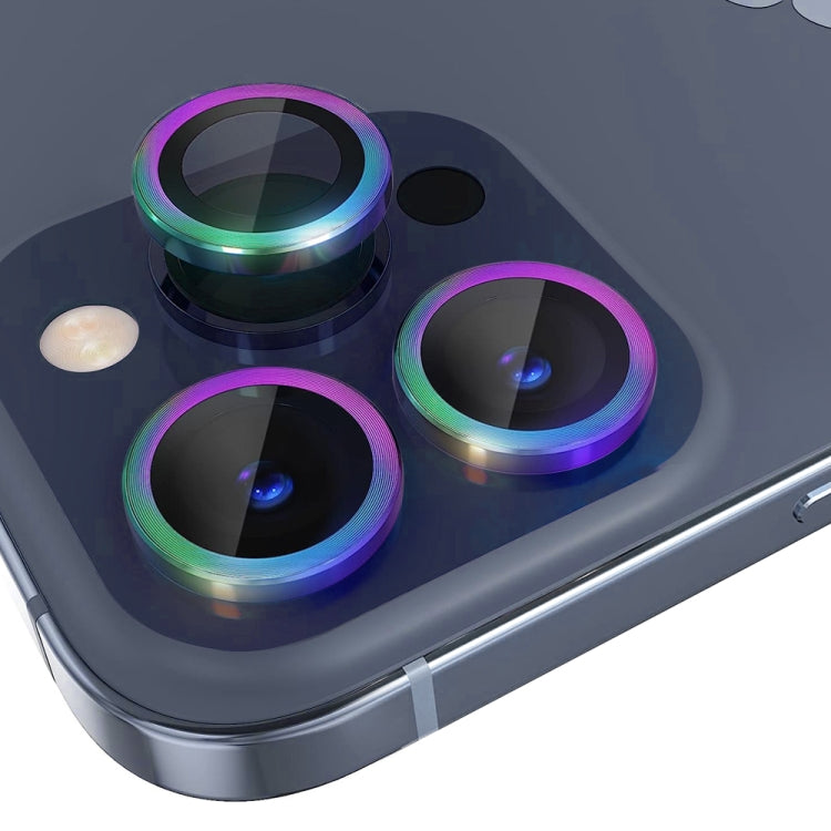 For iPhone 15 Pro / 15 Pro Max NORTHJO Camera Lens Protector Tempered Glass CD Vein Metal Ring Film(Colorful) - HoMEdemic™ 