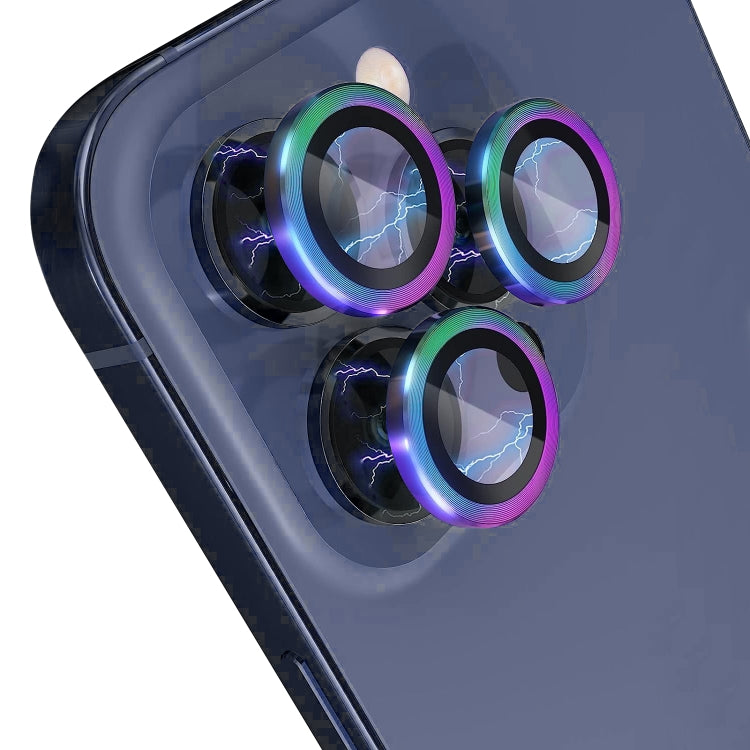 For iPhone 15 Pro / 15 Pro Max NORTHJO Camera Lens Protector Tempered Glass CD Vein Metal Ring Film(Colorful) - HoMEdemic™ 