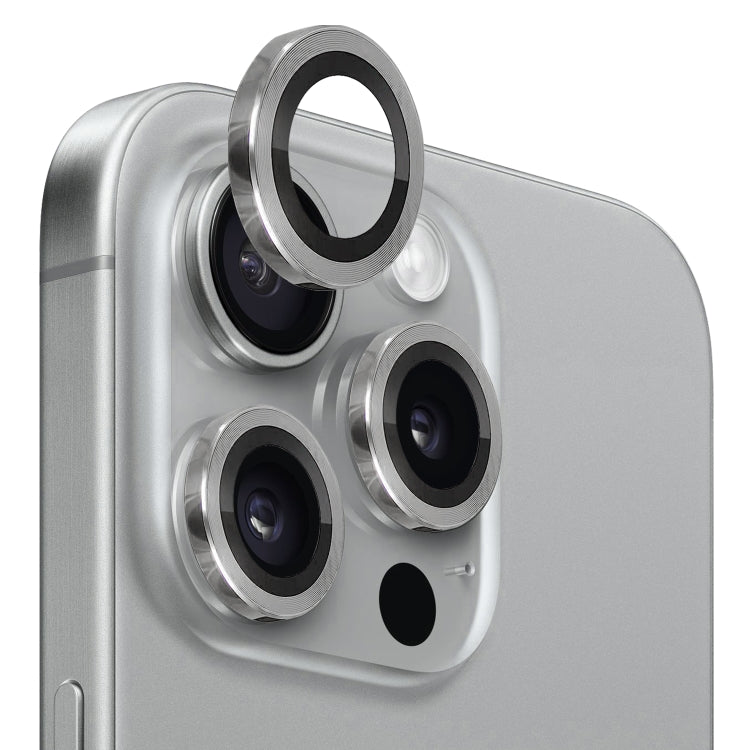 For iPhone 15 Pro / 15 Pro Max NORTHJO Camera Lens Protector Tempered Glass CD Vein Metal Ring Film(Gray) - HoMEdemic™ 