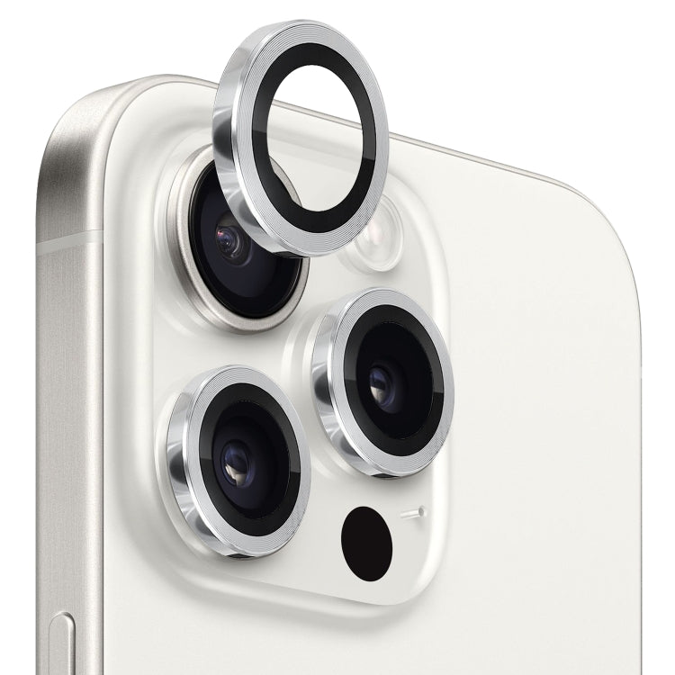For iPhone 15 Pro / 15 Pro Max NORTHJO Camera Lens Protector Tempered Glass CD Vein Metal Ring Film(Silver) - HoMEdemic™ 