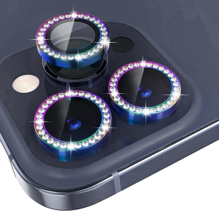 For iPhone 15 Pro / 15 Pro Max NORTHJO Camera Lens Protector Tempered Glass Metal Rhinestone Ring Film(Colorful) - HoMEdemic™ 