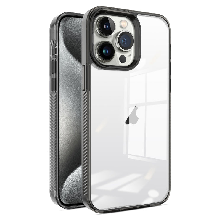 For iPhone 15 Pro 2.5mm Anti-slip Clear Acrylic Hybrid TPU Phone Case(Black) - HoMEdemic™ 