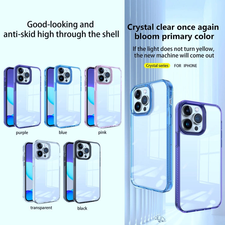 For iPhone 15 Pro 2.5mm Anti-slip Clear Acrylic Hybrid TPU Phone Case(Sky Blue) - HoMEdemic™ 