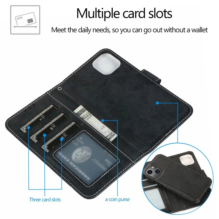For iPhone 15 Pro 2 in 1 Detachable Phone Leather Case(Black) - HoMEdemic™ 