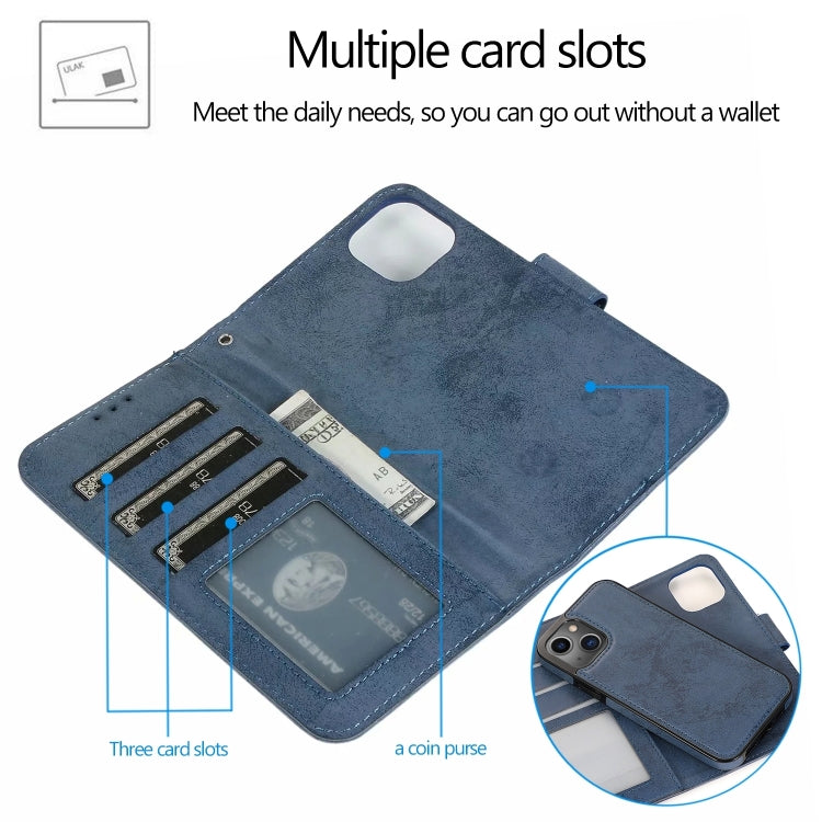 For iPhone 15 Pro 2 in 1 Detachable Phone Leather Case(Dark Blue) - HoMEdemic™ 