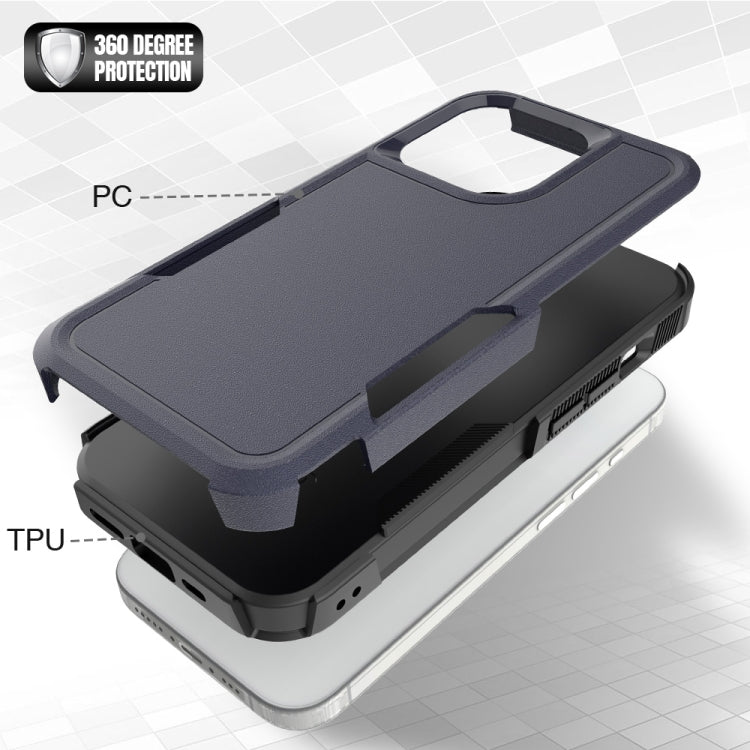 For iPhone 15 Pro 2 in 1 PC + TPU Phone Case(Dark Blue) - HoMEdemic™ 