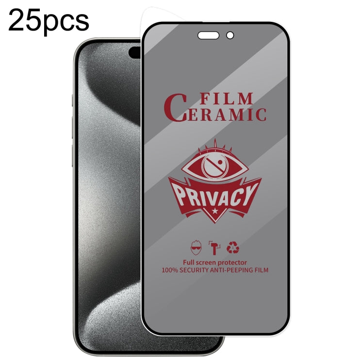 For iPhone 15 Pro 25pcs Full Coverage HD Privacy Ceramic Film - HoMEdemic™ 