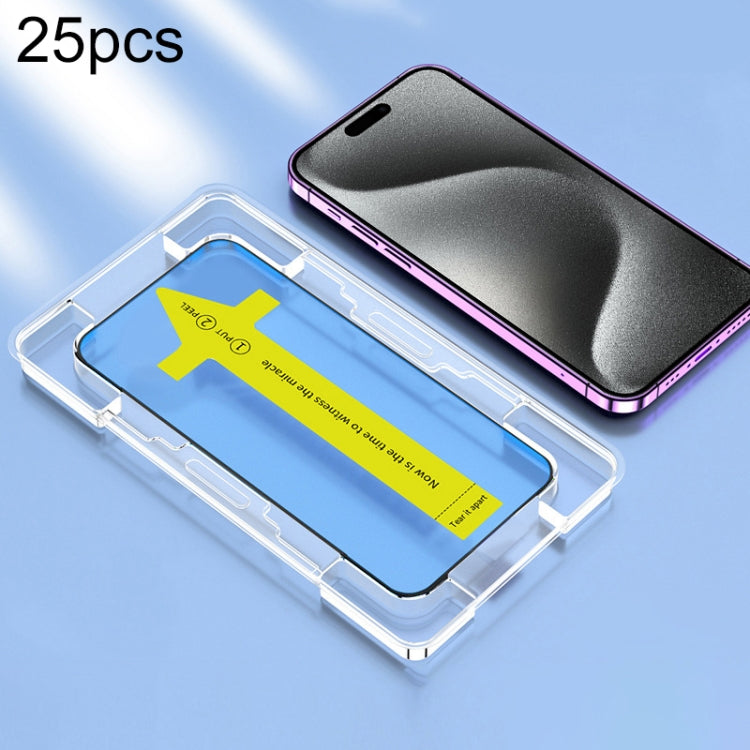 For iPhone 15 Pro 25pcs HD Fast Attach Dust-proof Anti-static Tempered Glass Film - HoMEdemic™ 