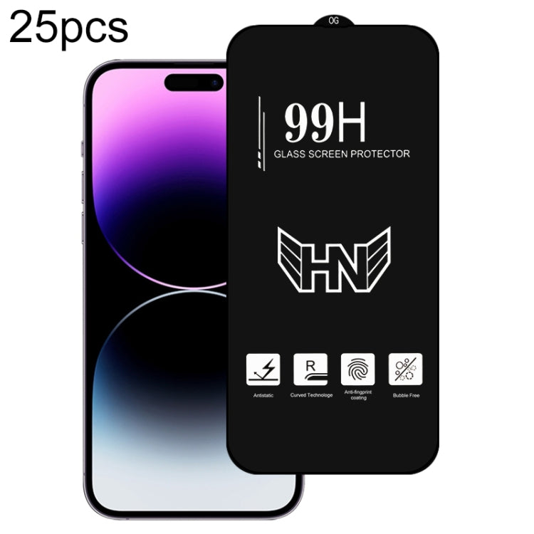 For iPhone 15 Pro 25pcs High Aluminum Large Arc Full Screen Tempered Glass Film - HoMEdemic™ 