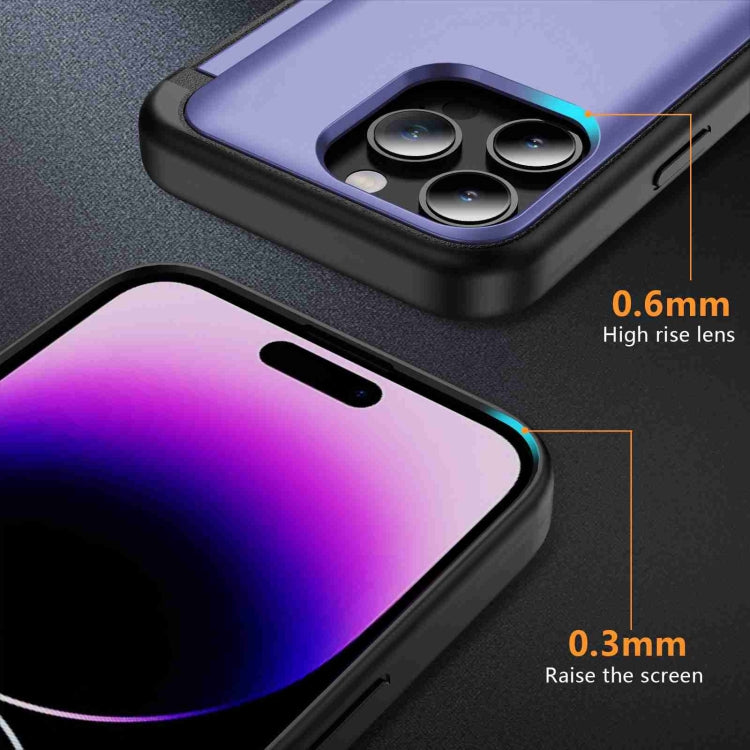 For iPhone 15 Pro 3 in 1 Flip Holder Phone Case(Light Purple) - HoMEdemic™ 