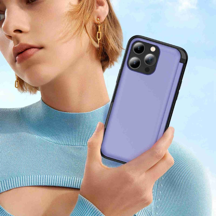 For iPhone 15 Pro 3 in 1 Flip Holder Phone Case(Light Purple) - HoMEdemic™ 