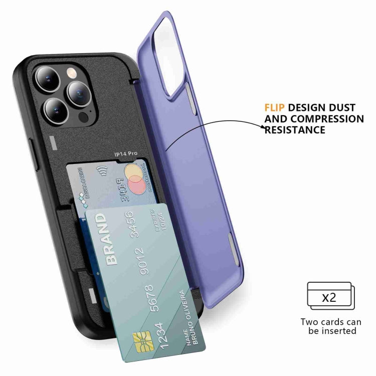 For iPhone 15 Pro 3 in 1 Flip Holder Phone Case(Light Purple) - HoMEdemic™ 