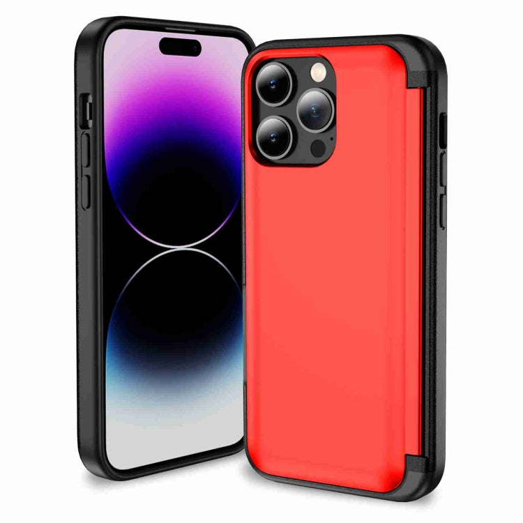For iPhone 15 Pro 3 in 1 Flip Holder Phone Case(Red) - HoMEdemic™ 