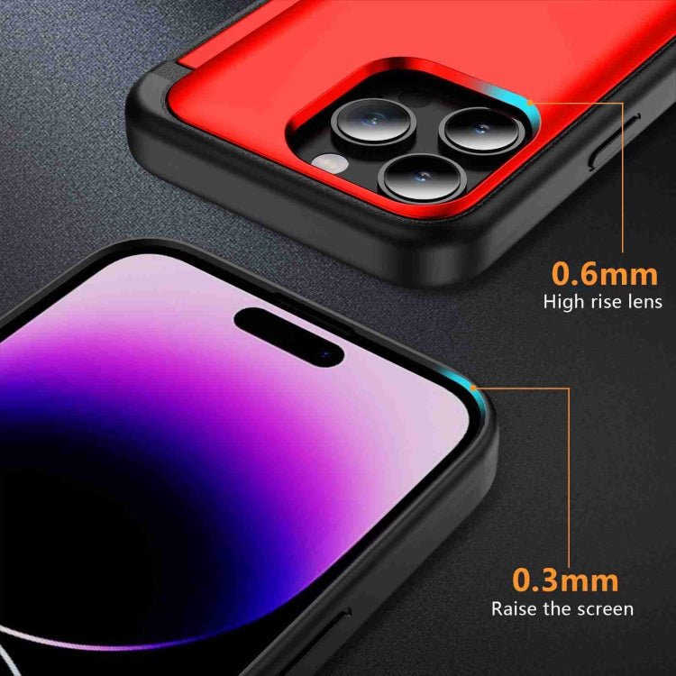 For iPhone 15 Pro 3 in 1 Flip Holder Phone Case(Red) - HoMEdemic™ 