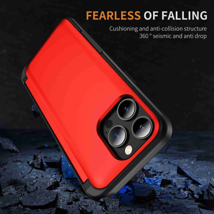For iPhone 15 Pro 3 in 1 Flip Holder Phone Case(Red) - HoMEdemic™ 