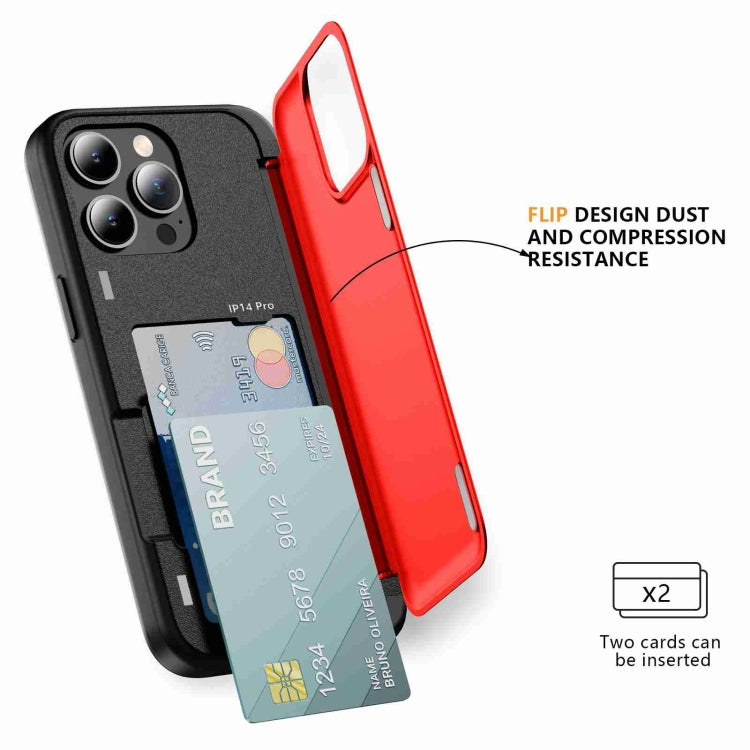 For iPhone 15 Pro 3 in 1 Flip Holder Phone Case(Red) - HoMEdemic™ 