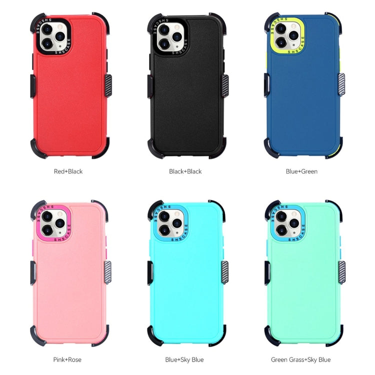 For iPhone 15 Pro 3 in 1 PC + TPU Sliding Sleeve Phone Case(Blue+Sky Blue) - HoMEdemic™ 