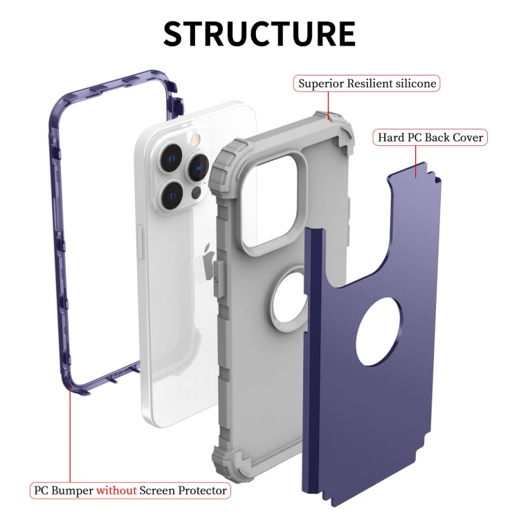 For iPhone 15 Pro 3 in 1 Silicone Hybrid PC Shockproof Phone Case(Tibet) - HoMEdemic™ 