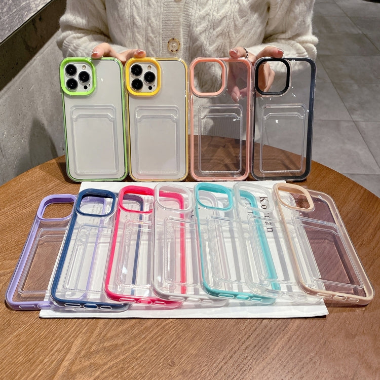 For iPhone 15 Pro 360 Clear PC Hybrid  TPU Phone Case with Card Slot(Green) - HoMEdemic™ 
