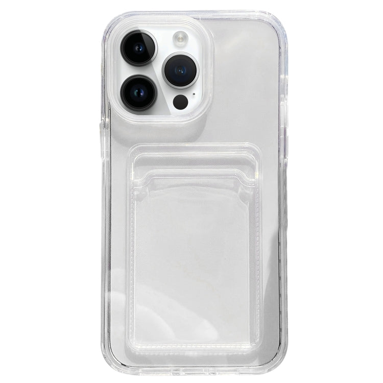 For iPhone 15 Pro 360 Clear PC Hybrid  TPU Phone Case with Card Slot(Transparent) - HoMEdemic™ 