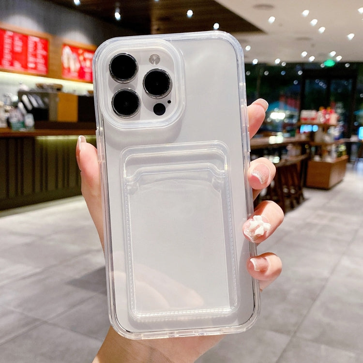 For iPhone 15 Pro 360 Clear PC Hybrid  TPU Phone Case with Card Slot(Transparent) - HoMEdemic™ 