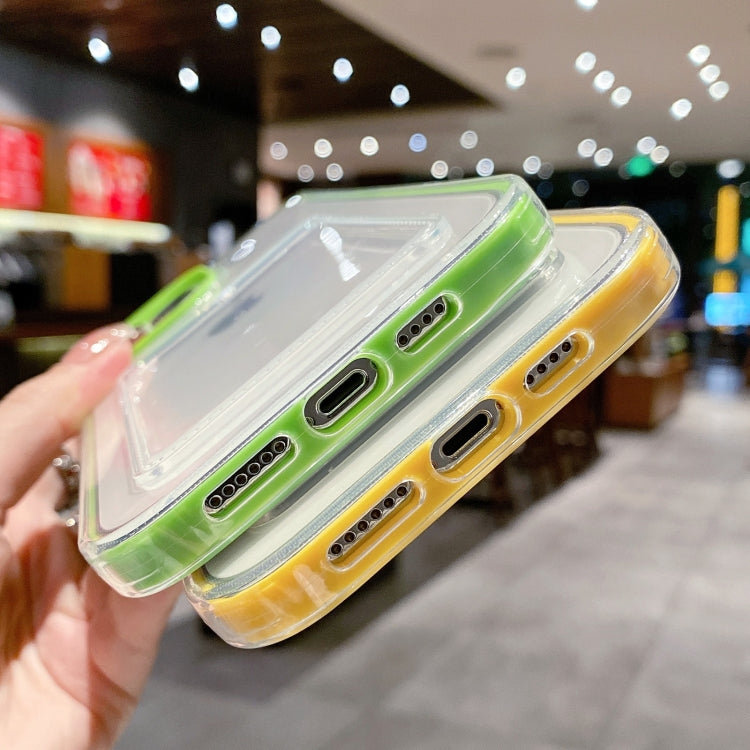 For iPhone 15 Pro 360 Clear PC Hybrid  TPU Phone Case with Card Slot(Yellow) - HoMEdemic™ 