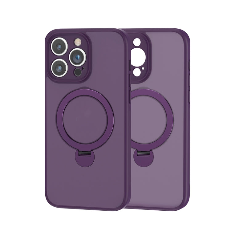 For iPhone 15 Pro 360 Magsafe Ring Holder TPU Hybrid PC Phone Case(Purple) - HoMEdemic™ 