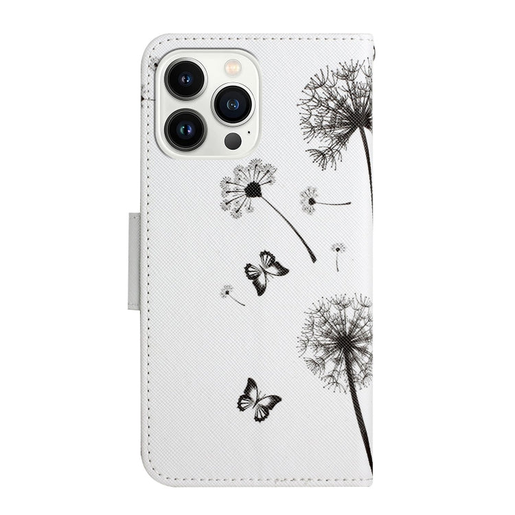 For iPhone 15 Pro 3D Colored Drawing Flip Leather Phone Case(Dandelions) - HoMEdemic™ 