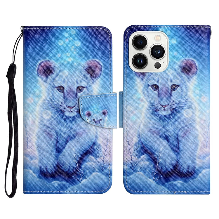For iPhone 15 Pro 3D Colored Drawing Flip Leather Phone Case(Leopard) - HoMEdemic™ 