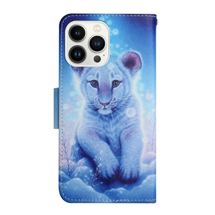 For iPhone 15 Pro 3D Colored Drawing Flip Leather Phone Case(Leopard) - HoMEdemic™ 