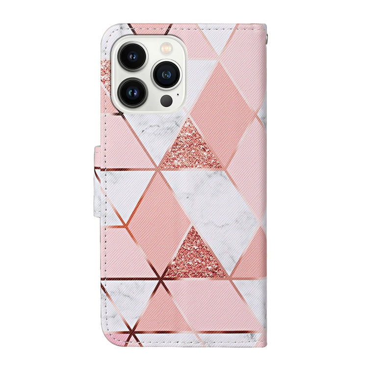 For iPhone 15 Pro 3D Colored Drawing Flip Leather Phone Case(Marble) - HoMEdemic™ 