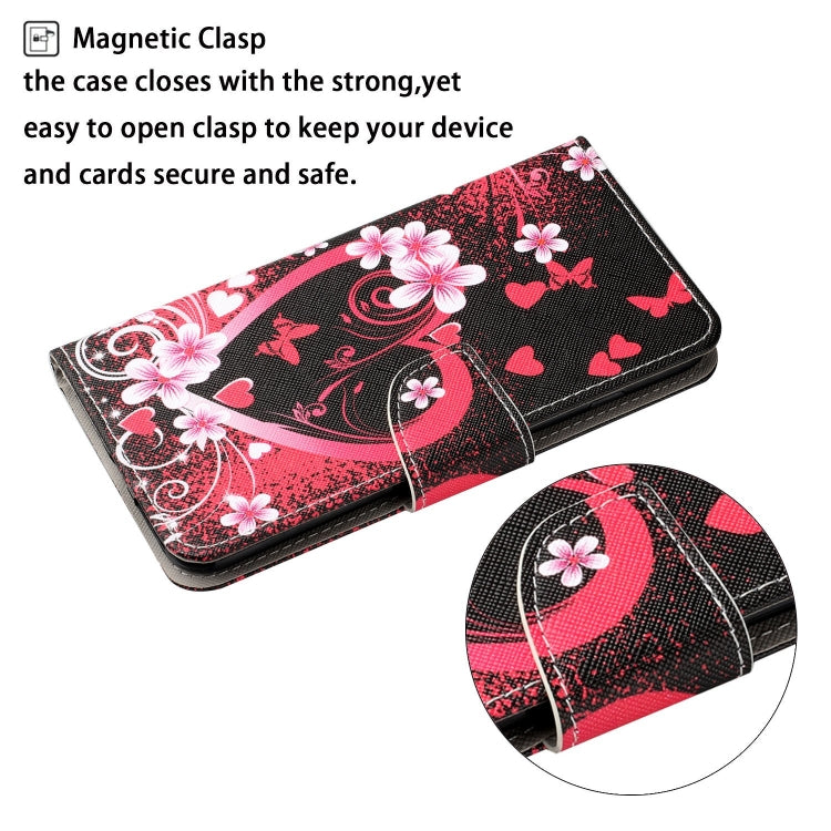 For iPhone 15 Pro 3D Colored Drawing Flip Leather Phone Case(Red Heart) - HoMEdemic™ 